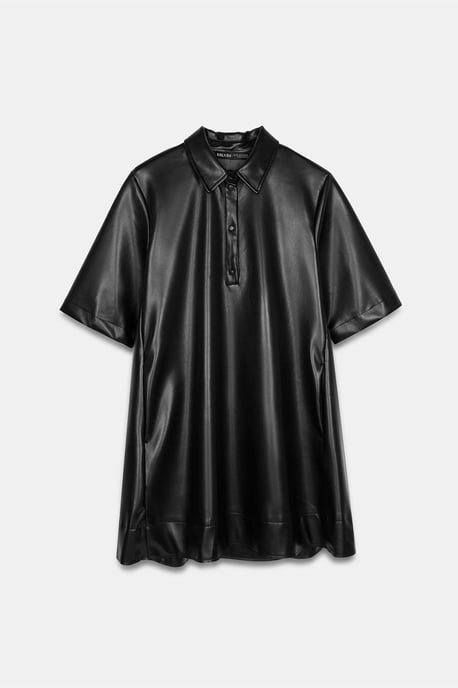 Luxe Fit Faux Leather Mini Shirtjurk - Image 5