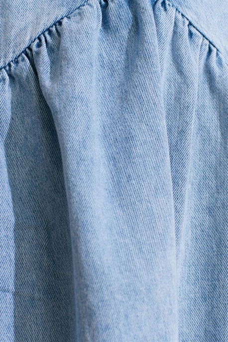 Mini Bomull Denim Halterneck Klänning - Image 4
