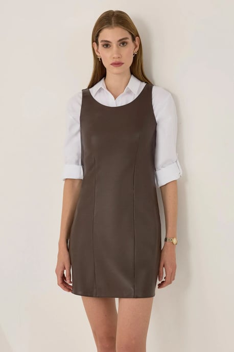 Faux läder mini klänning - Image 2