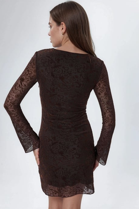 Bloemige Tulle Bodycon Mini Jurk - Image 3