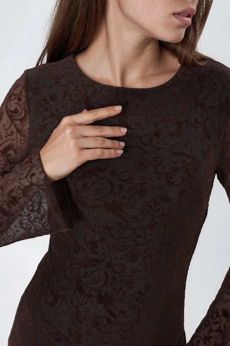 Bloemige Tulle Bodycon Mini Jurk - Image 4
