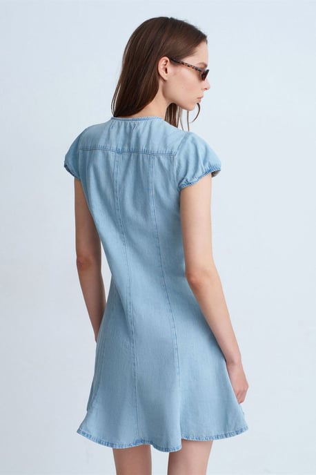Mini Denim A-linje Klänning - Image 2