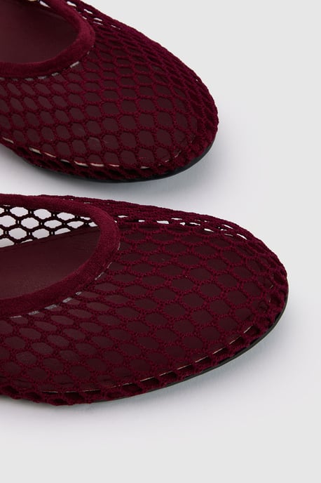 Tilly Mesh Mary-Jane Faux Leather Ballet Pumps - Image 3