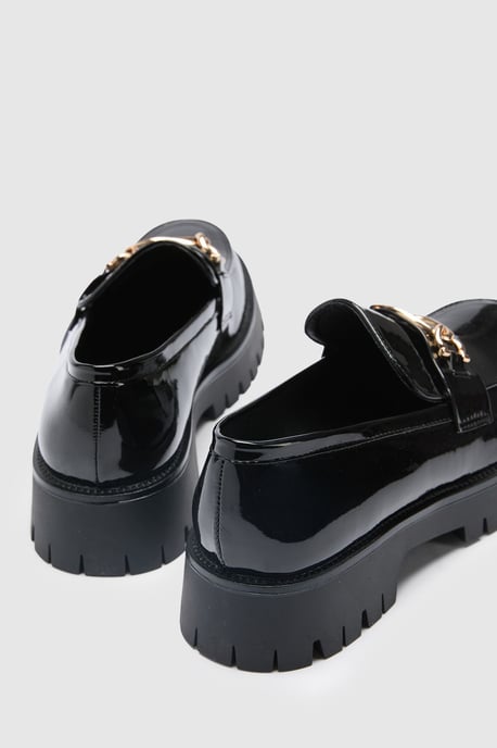 Faith: Jackie Faux Leather Trim Detail Chunky Loafers - Image 2