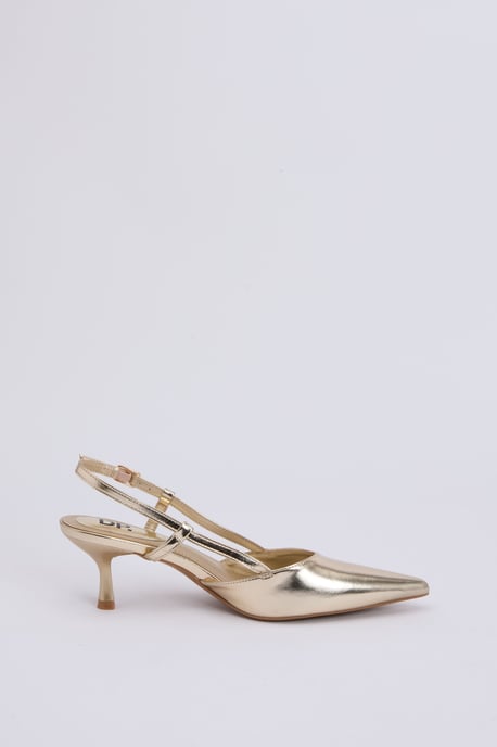 Luneth Kitten Heel Slingback Faux Leather Court Shoes - Image 1