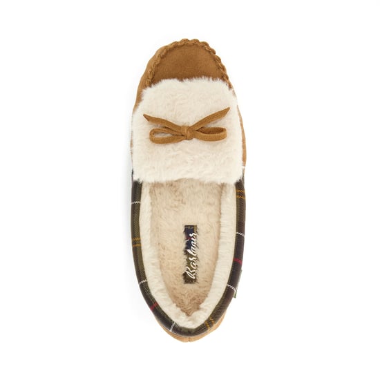 Barbour Ladies Ladies Darcie1 - Tartan-Trim Suede Slippers - Image 3