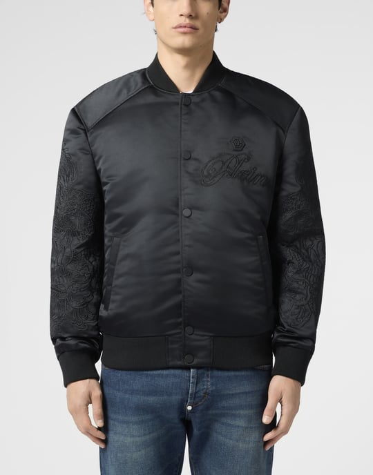 Satin Bomber Jacket Skull Dragons Dragons - Image 2