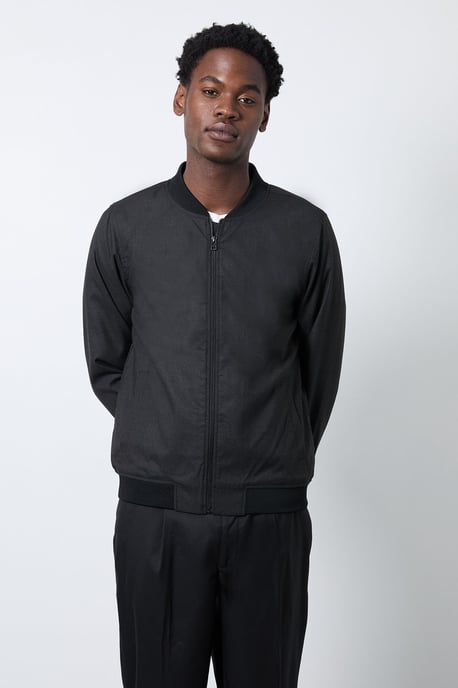Black Smart Bomber Jacket - Image 1