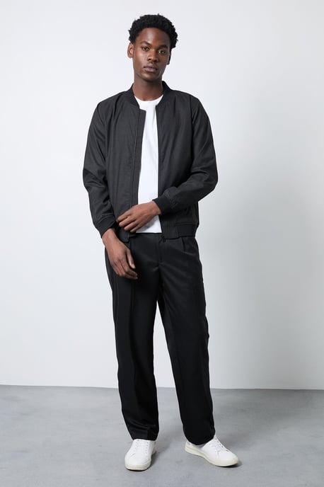 Black Smart Bomber Jacket - Image 4