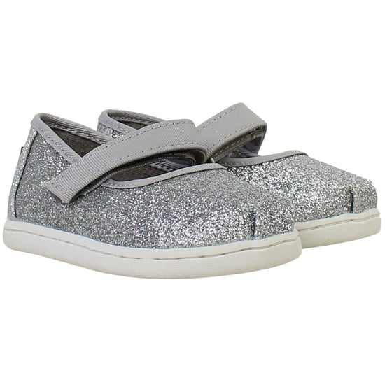 Toms Mary Jane Kids Silver Plimsolls - Image 2