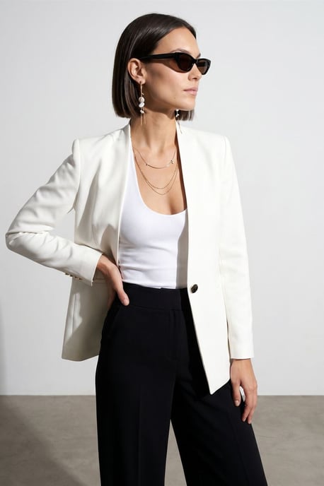 Kvinnors Slim Fit Crepe Blazerjacka - Image 2