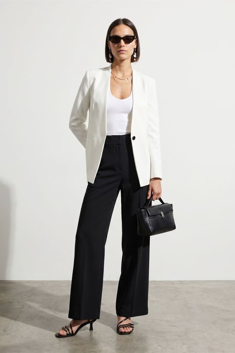 Kvinnors Slim Fit Crepe Blazerjacka - Image 4