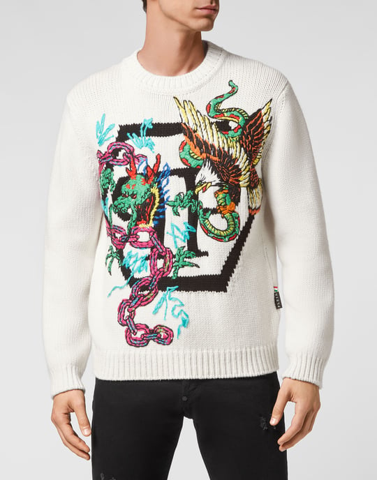 Pullover Med Rund Hals Tattoo - Image 2