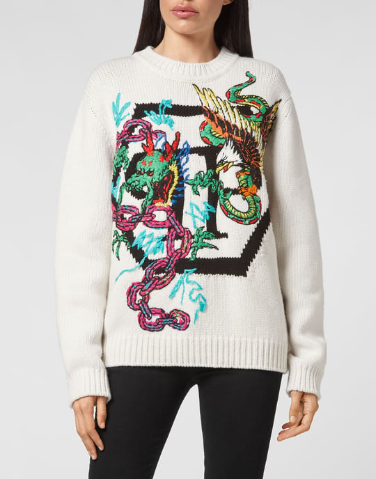 Pullover Med Rund Hals Tattoo - Image 3
