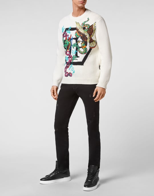 Pullover Med Rund Hals Tattoo - Image 5