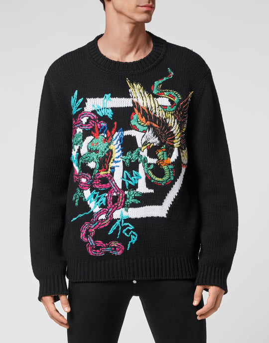 Pullover Med Rund Hals Tattoo - Image 2