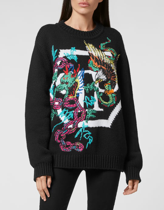 Pullover Med Rund Hals Tattoo - Image 3
