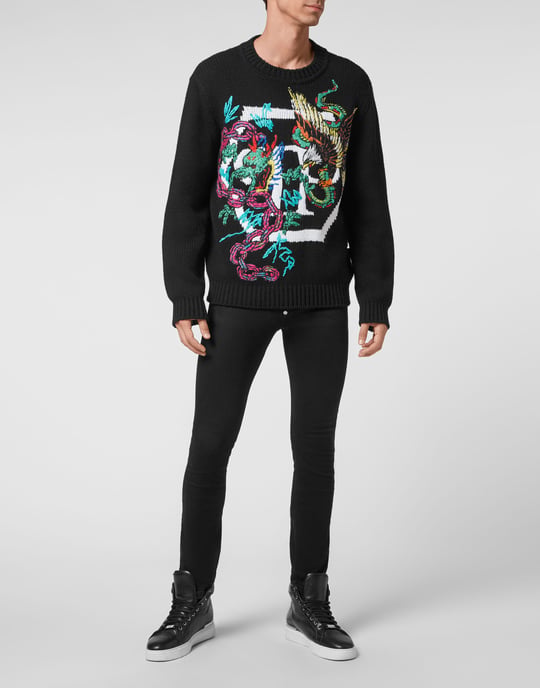Pullover Med Rund Hals Tattoo - Image 5