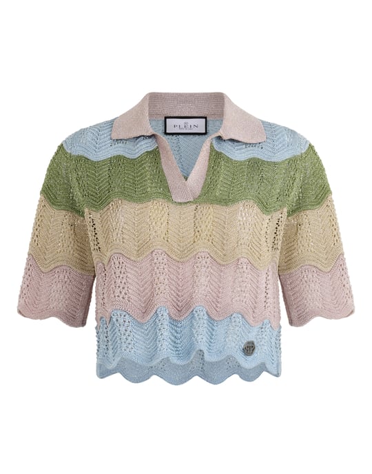 Knitted Polo T-Shirt Color Wave Wave - Image 1