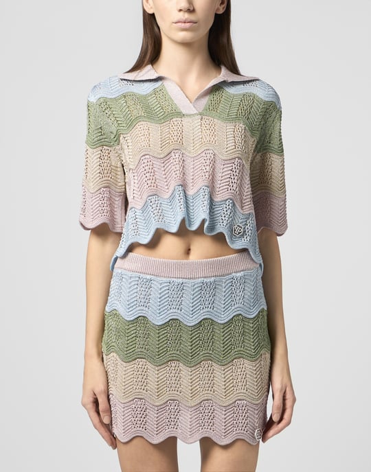 Knitted Polo T-Shirt Color Wave Wave - Image 2