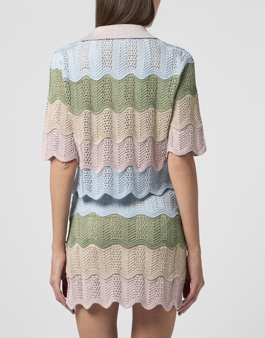 Knitted Polo T-Shirt Color Wave Wave - Image 5