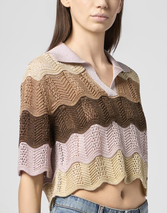 Knitted Polo T-Shirt Color Wave - Image 3