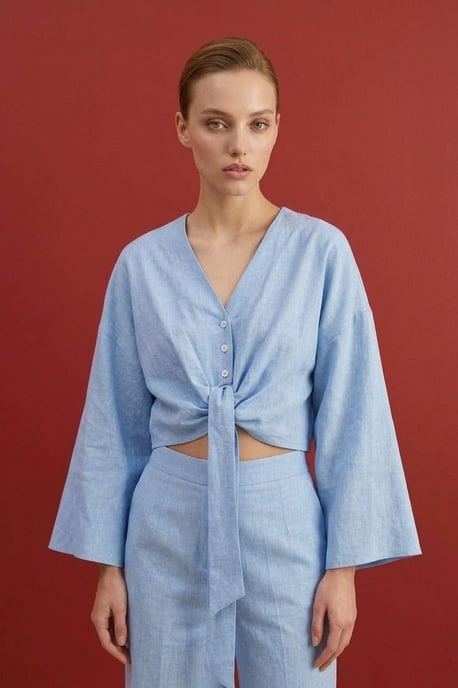 Katoenen Co-ord Set met Strikdetail - Image 6