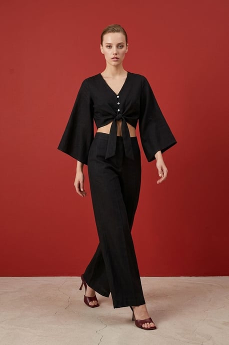 Katoenen Co-ord Set met Strikdetail - Image 2