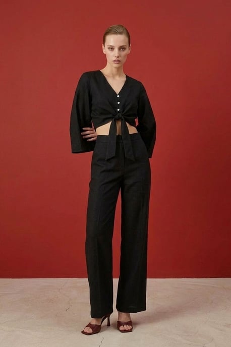 Katoenen Co-ord Set met Strikdetail - Image 5