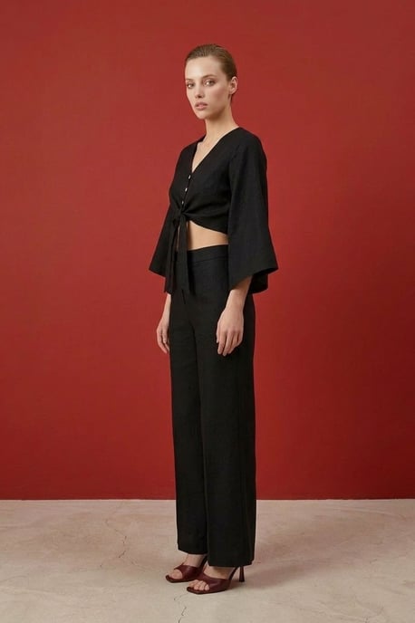 Katoenen Co-ord Set met Strikdetail - Image 6