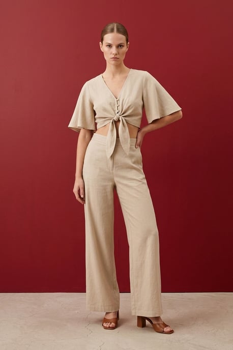 Katoenen Co-ord Set met Strikdetail - Image 4