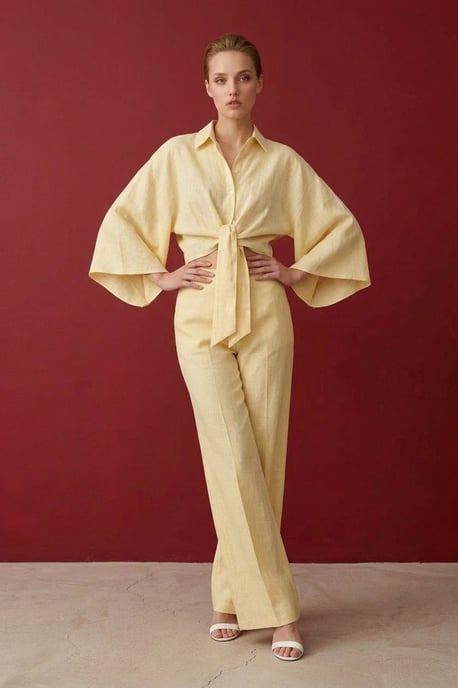 Katoenen Co-ord Set met Strikdetail - Image 6