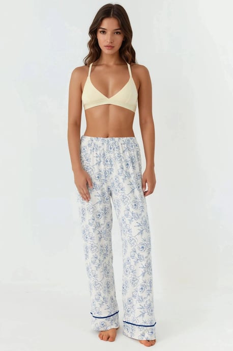 Blommönster Långärmad Loungewear Pyjamas Set - Image 4