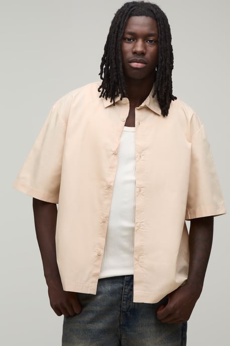 Oversized Half Sleeve Apple Print Shirt - Image 3