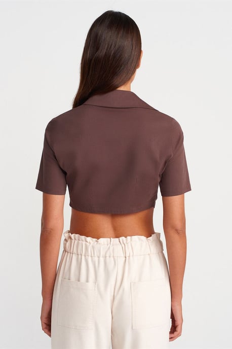 Women's Cropped Poplin Shirt - Image 2