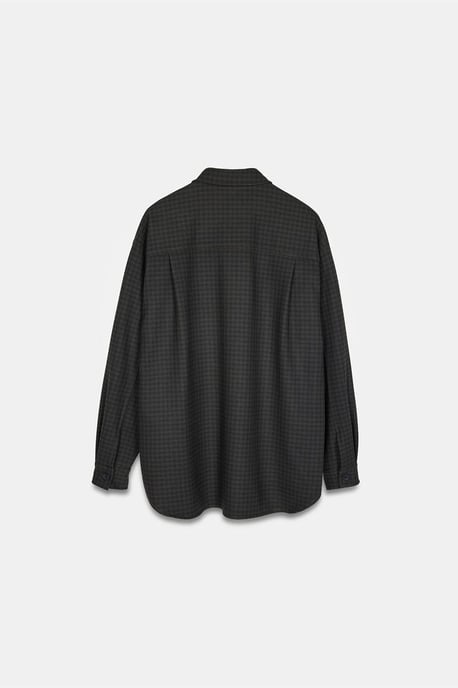 Oversized Long-sleeve Micro-pattern Shirt - Image 6