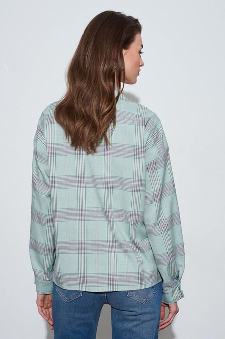 Oversized Geruite Geweven Shirt - Image 2
