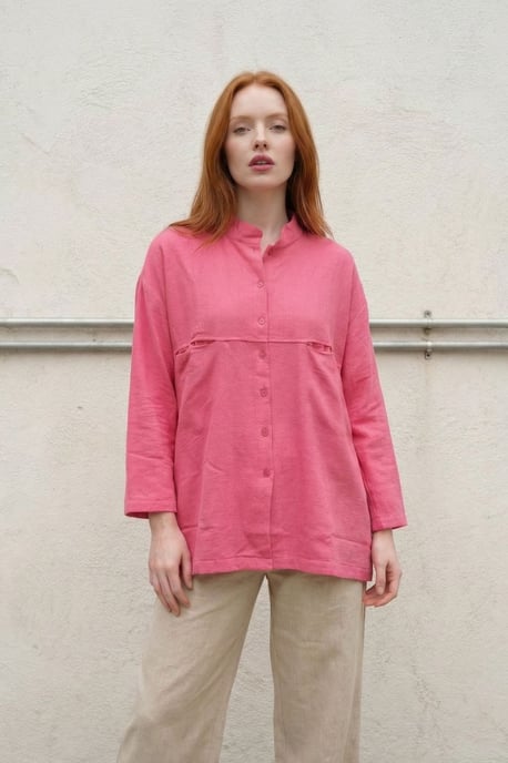 Overize Linnenmix Lange Mouwen Shirt - Image 2