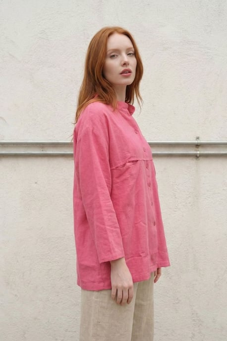 Overize Linnenmix Lange Mouwen Shirt - Image 3