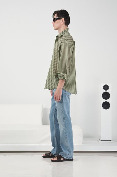 Heren Ontspannen Geruite Poplin Shirt - Image 3