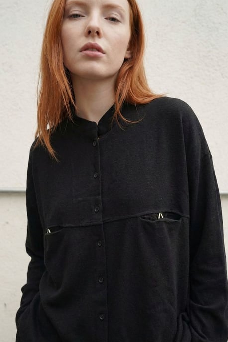 Overmaatse Linnenmix Lange Mouwen Shirt - Image 4