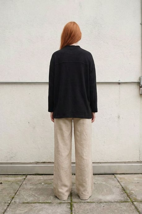 Overmaatse Linnenmix Lange Mouwen Shirt - Image 5