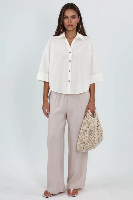 Overmaatse Linnenmix Knopenblouse - Image 4