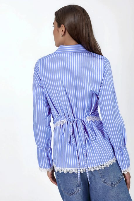 Gestreepte Poplin Knoopsluiting Shirt - Image 2