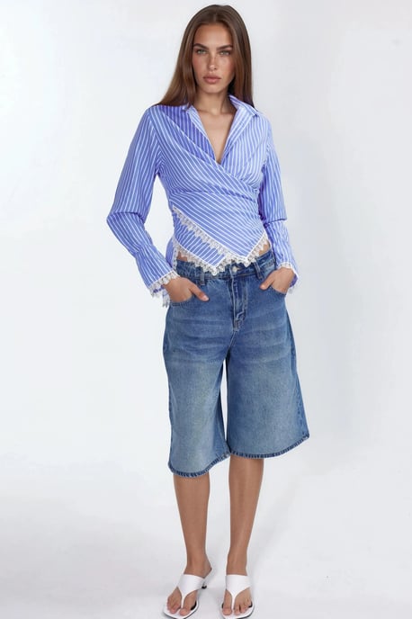Gestreepte Poplin Knoopsluiting Shirt - Image 3