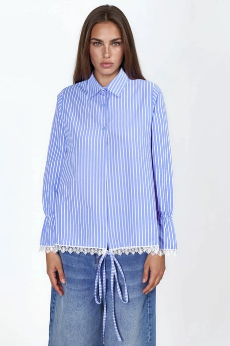 Gestreepte Poplin Knoopsluiting Shirt - Image 5