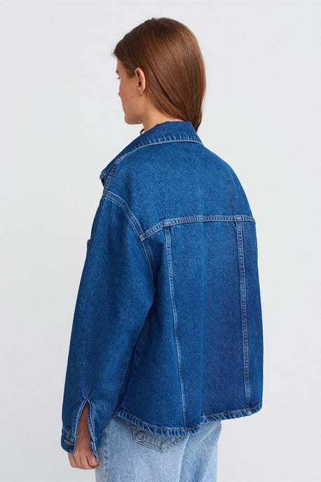 Överdimensionerad bomullsjeansskjorta - Image 2