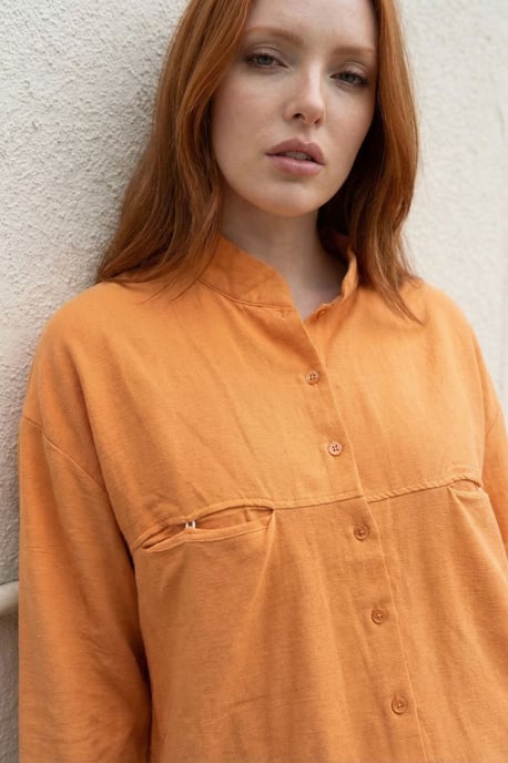 Oversized Linnenmix Lange Mouwen Shirt - Image 5