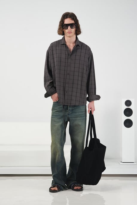 Overmaatse geruite geweven chemise - Image 1