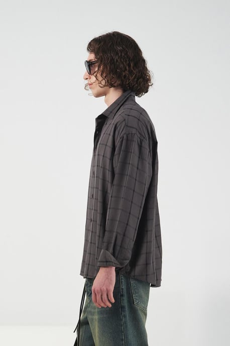 Overmaatse geruite geweven chemise - Image 2